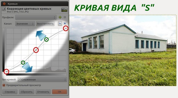 цветокоррекция фотографии. кривая вида s